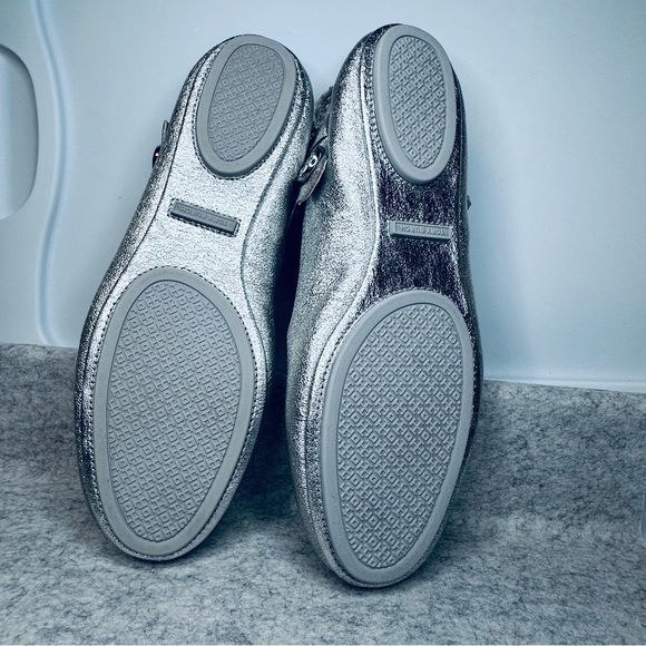 TORY BURCH - Silver MINNIE Crystal Embellished 2way ballet flats/MaryJanes, 9.5M - Picture 3 of 13